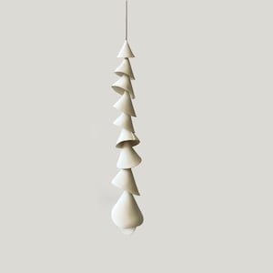 9 tier One medium off white clay Ceramic wind chime wind chime-patio wedding gift wabi sabi bell gift for her-wedding bell-couple image 1