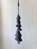 One small black clay- Ceramic wind chime -wrap wind chime-patio- wedding gift- wabi sabi- bell- gift for her- boyfriend gift-wind chimes 