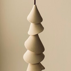 5 tier One white clay Ceramic wind chime wind chime-patio wedding gift wabi sabi bell gift for her boyfriend gift-bell image 3