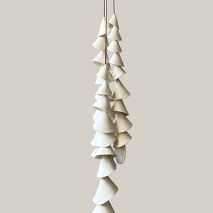 9 tier One medium off white clay Ceramic wind chime wind chime-patio wedding gift wabi sabi bell gift for her-wedding bell-couple image 5