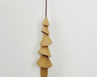 Reserved for Julia Ceramic cones brown :Five 18 inch 9 tier - wind chime-patio- wabi sabi- bell- gift for her- boyfriend gift-wind chimes