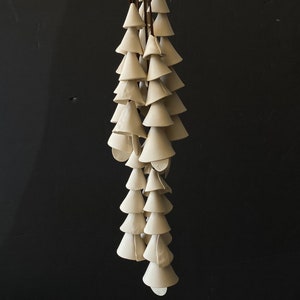 9 tier One medium off white clay Ceramic wind chime wind chime-patio wedding gift wabi sabi bell gift for her-wedding bell-couple image 3