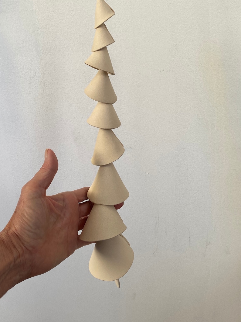 9 tier One medium off white clay Ceramic wind chime wind chime-patio wedding gift wabi sabi bell gift for her-wedding bell-couple image 2