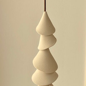 5 tier One white clay Ceramic wind chime wind chime-patio wedding gift wabi sabi bell gift for her boyfriend gift-bell image 2