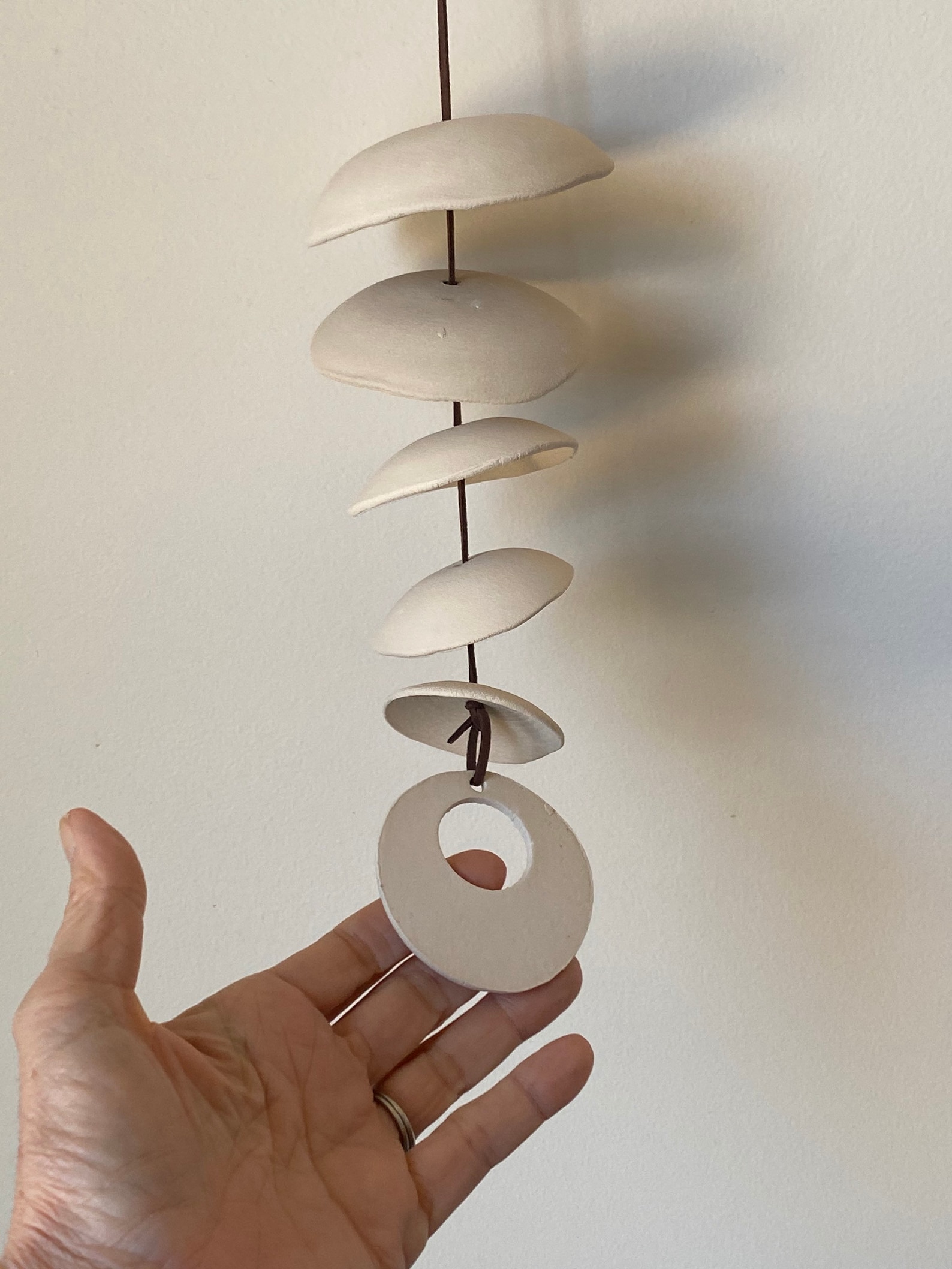 One White Clay Ceramic Wind Chime Handmade wind Etsy