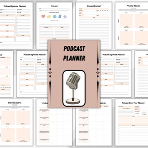 podcast planner, content planner, episode tracker, digital podcast, podcast journal, podcast log, gift for creator, podcast schedule, podcast pdf, printable log, show planner, podcast ideas, podcaster gift,