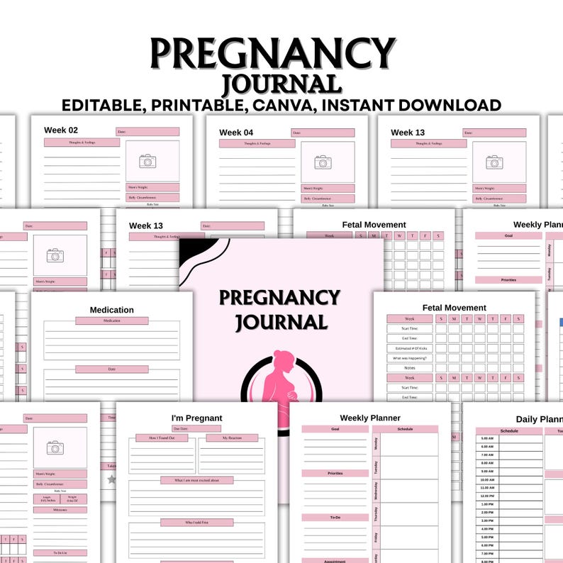 Editable Pregnancy Planner: Printable Maternity Organizer (PDF) - Etsy