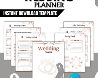 Wedding Planner: Budget, Timeline, Guest & Vendor Organizer (Digital Download)