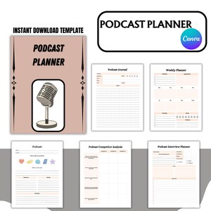 podcast planner, content planner, episode tracker, digital podcast, podcast journal, podcast log, gift for creator, podcast schedule, podcast pdf, printable log, show planner, podcast ideas, podcaster gift,
