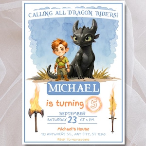How to train your dragon birthday invite - How to train your dragon party invite - How to train your dragon party invitation - Dragon invite