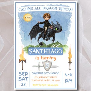 Editable How To Train Your Dragon Birthday Invitation Template, Toothless Digital Invite, Hiccup Birth Invitation, Dragon Birthday Invite
