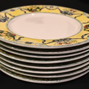 Rare Villeroy and Boch Castellina Bread & Butter Plate/Gravy Underplates (7&quot;) - Set of 8 in PERFECT condition