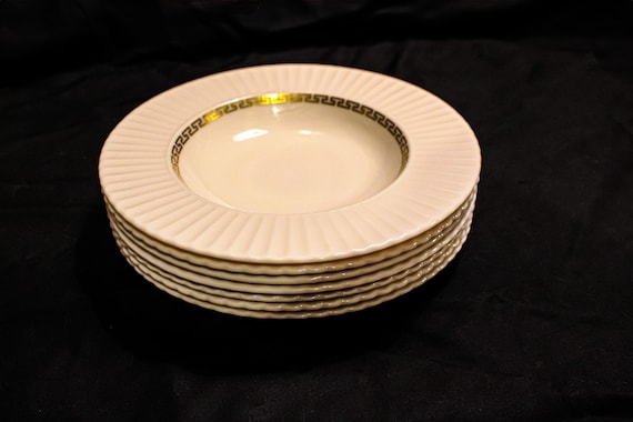Lenox Creton Set of 7 Rimmed Soup Bowls and 4 Footed Cups