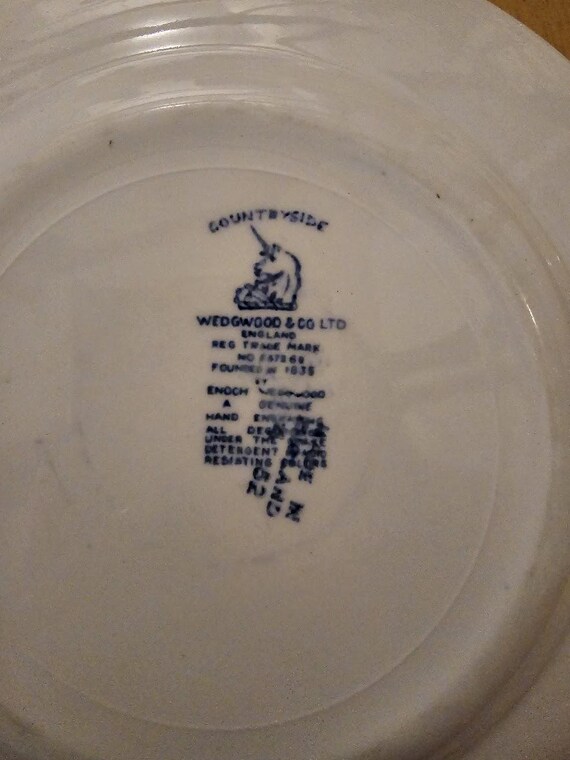 ヴィンテージ ウェッジウッド カントリーサイド プレート - ブルー