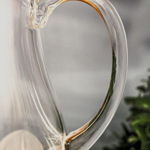 Cristal D&#39;Arques-Durand Florence Glassware Pitcher | Frosted Leaves Design | Elegant Vintage Home Decor & Entertaining Gift