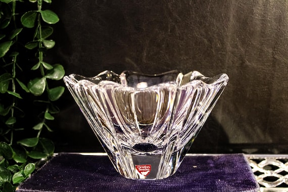 Orrefors Orion Swedish Glass Round Bowl 5.5" x 3.6" - Elegant Crystal Centerpiece for Home Decor & Entertaining, Perfect Gift