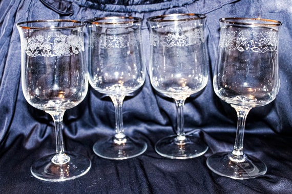 Lenox Echo White Platinum Trim Set: 3 Tea Glasses & 4 Water Goblets - Platinum Trim, Excellent Condition, Vintage Tableware