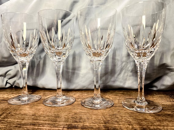 Set of 4 Crystal Atlantis Castelo Wine Glasses - Perfect Condition