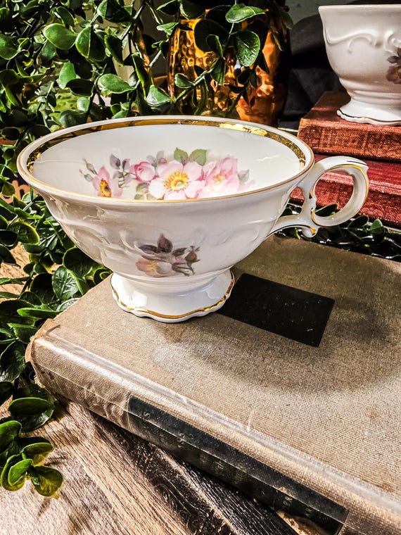 Set of 3 Rare and Gorgeous Schumann-Bavaria Briar Rose Footed Cups (2 3/8") in excellent condition - one small chip on foot shown in photo.