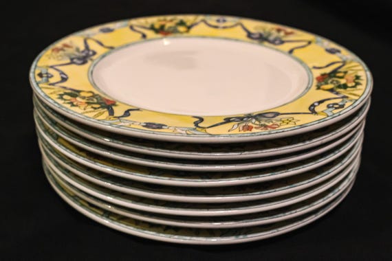 Rare Villeroy and Boch Castellina Bread & Butter Plate/Gravy Underplates (7") - Set of 8 in PERFECT condition