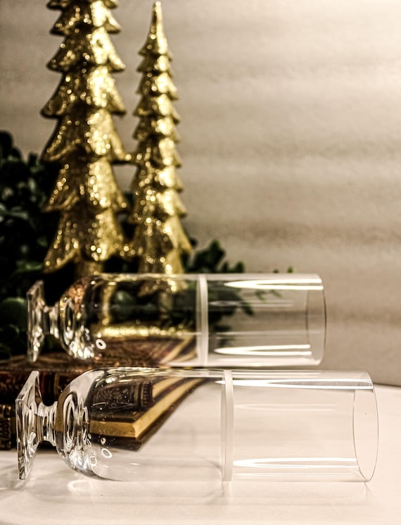 Wedgwood x Vera Wang Le Cirque Champagne Flutes (6" x 2") – Set of 2 Etched Designer Glasses