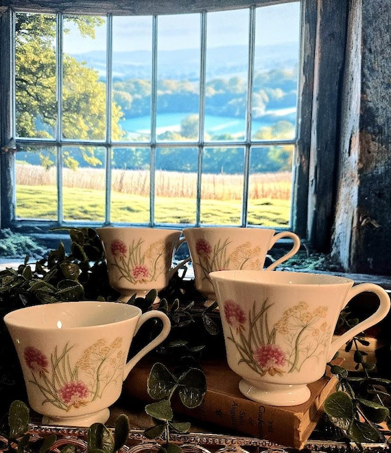 Shafford Herbs & Spices Footed Teacup | Vintage Tea Cup for Home Decor | Unique Collectible Kitchenware