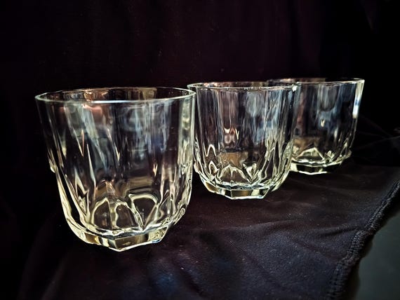 Pasabahce Tumblers / Old Fashioned Glasses Set of 3 - Elegant 3.25" Tumblers for Cocktails, Whiskey & Drinks - Vintage Barware