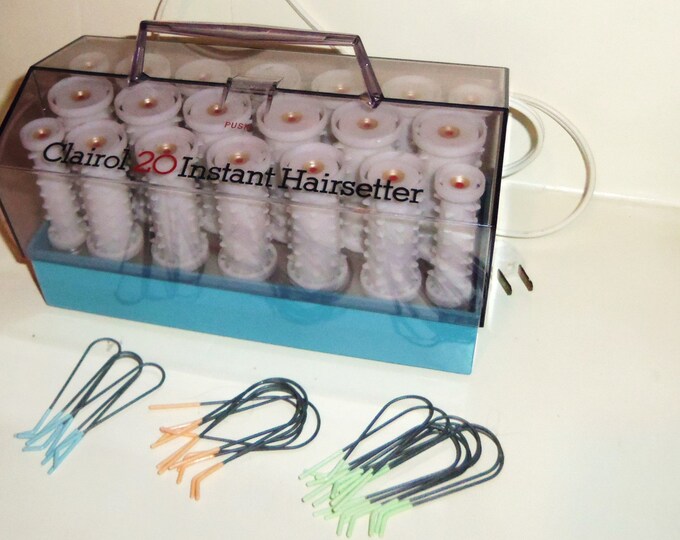 Vintage Hot Rollers Hair Curlers 1970's Clairol 20 Red Dot Etsy