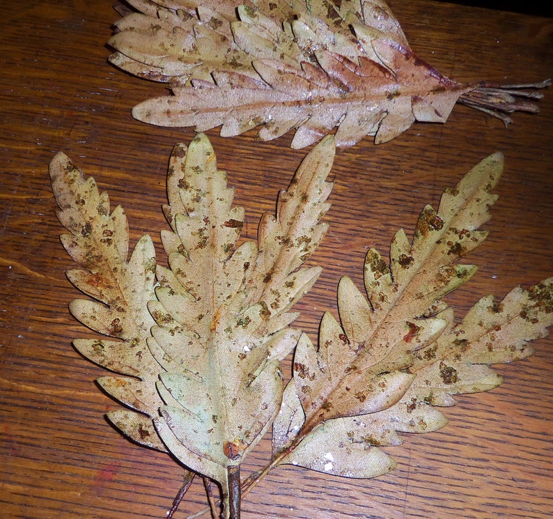 Brown Millinery Flower Fabric Leaves Mocha Brown w mica glitter Hat Corsage Floral Supply lot