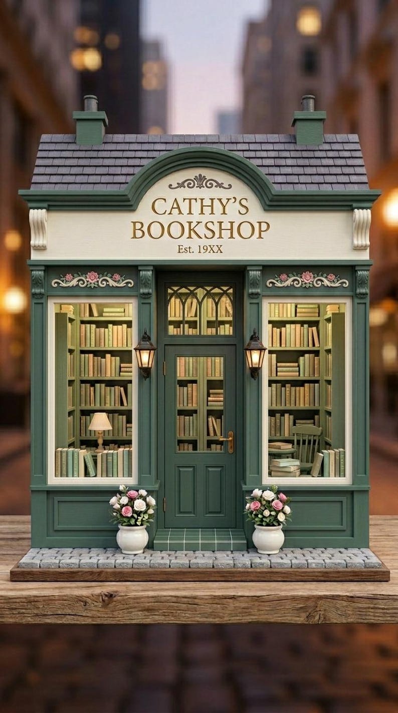Custom Book Store Design Personalized Bookshop Wooden Block 3D Effect – Custom Bookstore ...