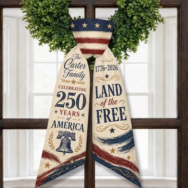 Fascia decorativa patriottica personalizzata, per il 250° anniversario della porta.