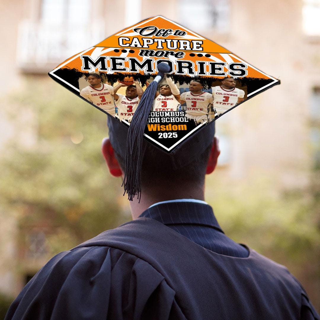 Custom School Basketball Graduation Cap Topper, off to Capture More ...