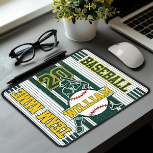 Alfombrilla de ratón de béisbol personalizada, alfombrilla de ratón antideslizante de béisbol retro personalizada, regalo para un amante del béisbol.