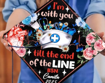 Personalisierte BSN Nurse Graduation Cap Topper, Stilvolle Dekoration