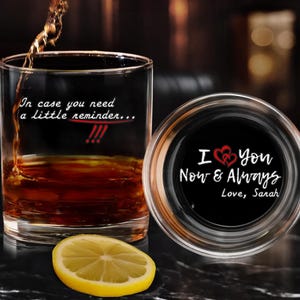 Personalized Handwriting Whiskey Glass, Custom Handwritten Message on Glass