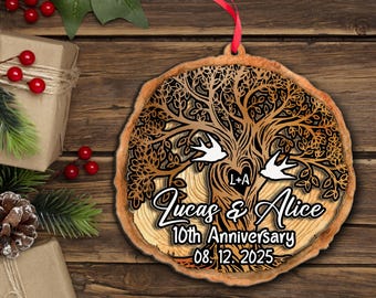 Decorazione in legno personalizzata per il decimo anniversario di matrimonio per coppie