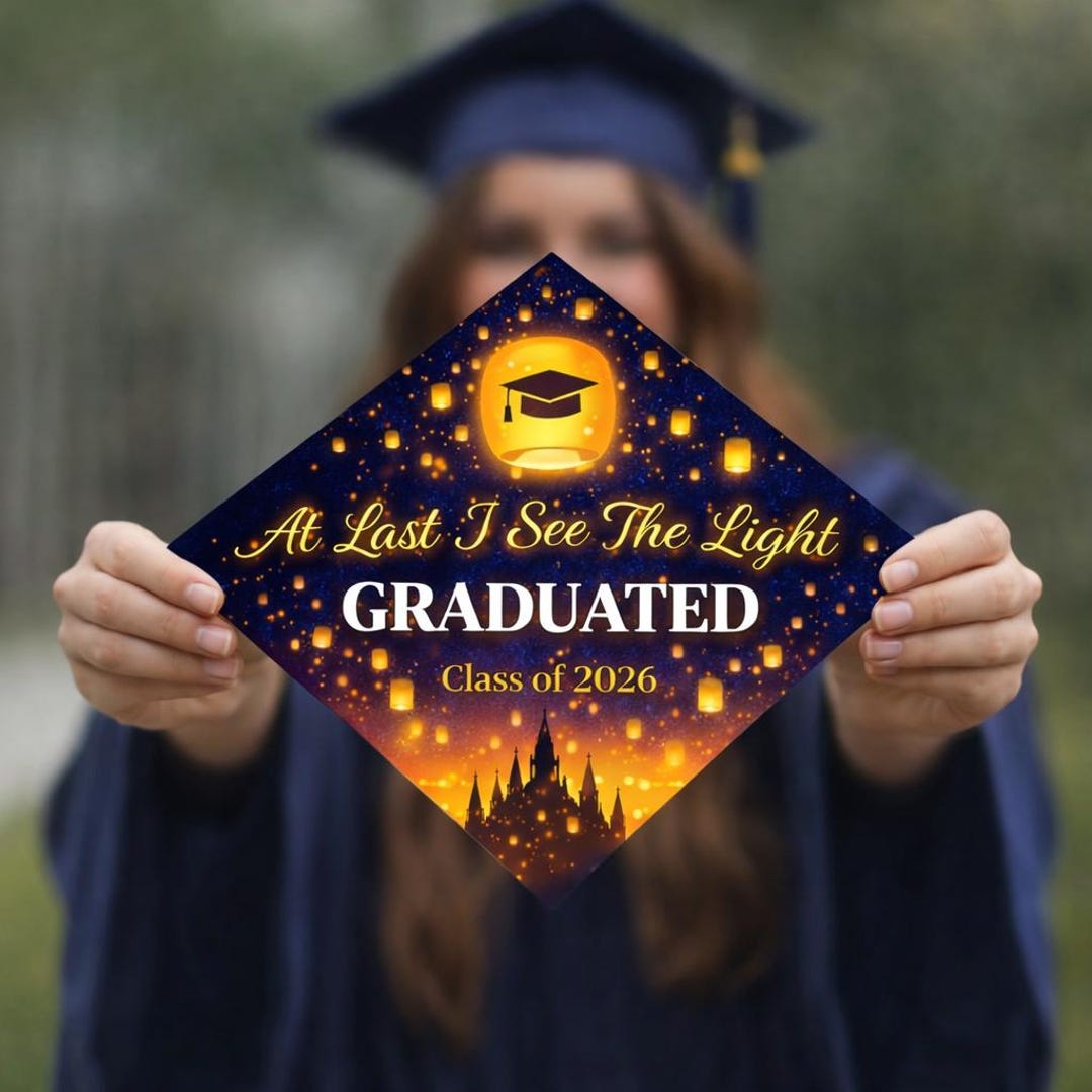 Floating Lanterns Graduation Cap Topper, Magical Night Sky Grad Cap ...