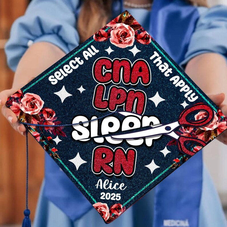 Personalized RN Graduation Cap Topper: Wood, Acrylic, or Paper - Etsy