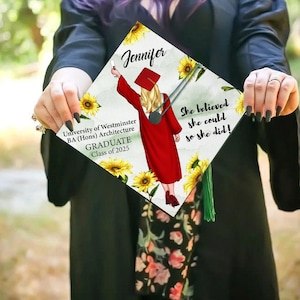 Personalized Graduation Cap Topper, Graduation Gift for Her, Custom Graduation Grad Cap