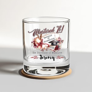 Personalisiertes Masters Degree Abschluss Whiskyglas, Custom Mastered It Weinglas