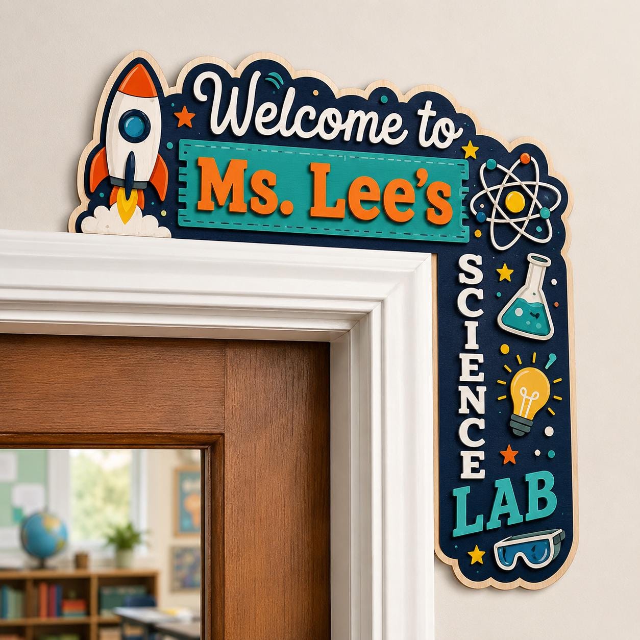 Custom Science Lab Door Corner Sign, Personalized Teacher Classroom ...