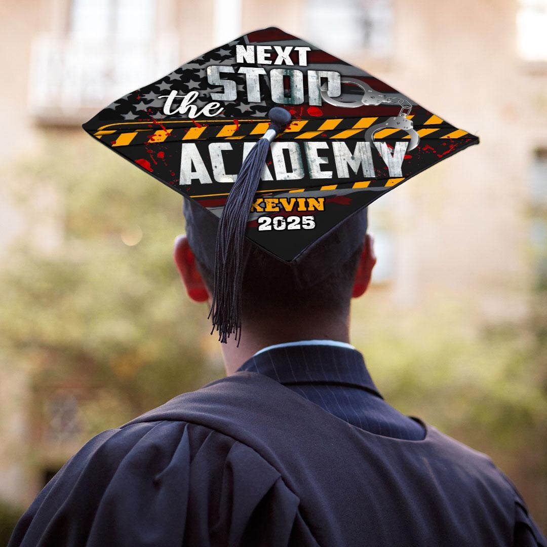 Police Graduation Cap Custom Police Officer Graduation Cap Topper, Next Stop the Academy Grad ...