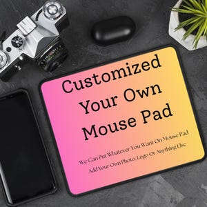 Alfombrilla de ratón personalizada, alfombrilla para juegos con base antideslizante, diseño personalizado para gamers.
