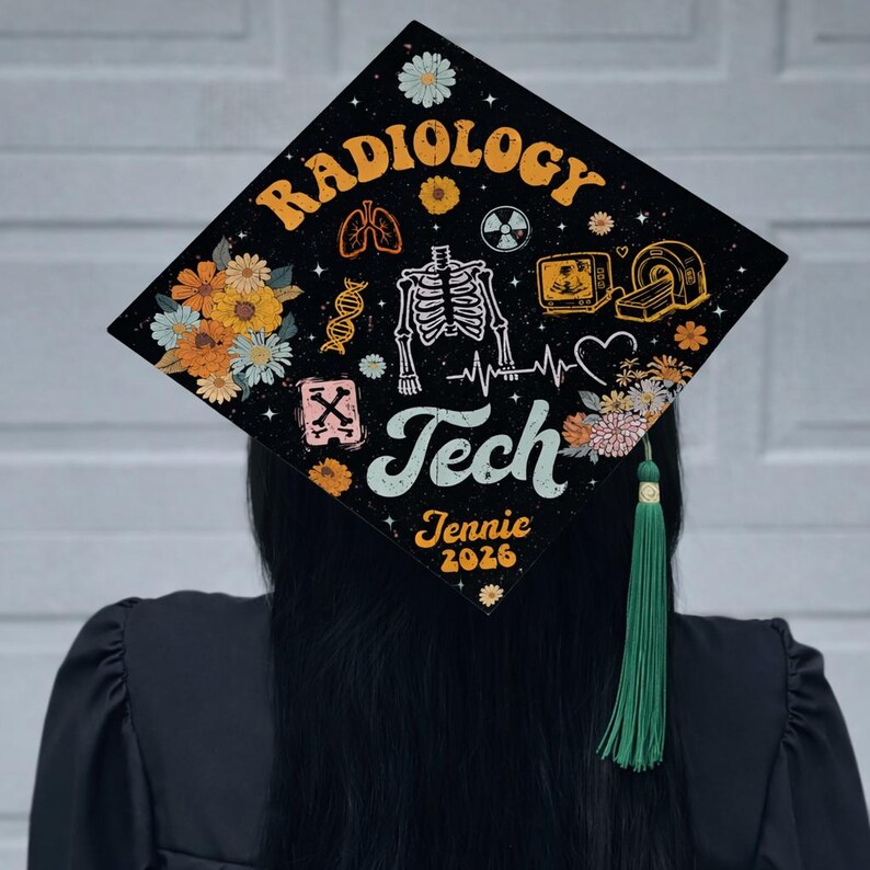 Cap Designs Radiology Custom Radiology Tech Graduation Cap Topper, Class of 2026 Decoration ...
