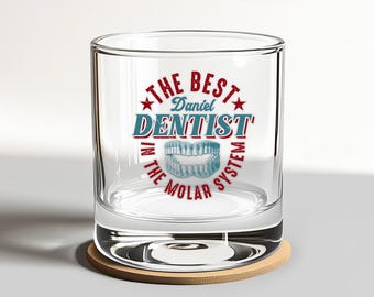 Personalized Dentist Whiskey Glass: Molar System Gift