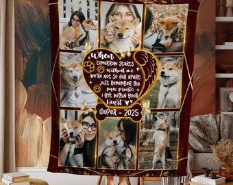 Personalized Dog Memorial Blanket – Custom Photo Remembrance Gift