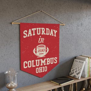 Retro Ohio Football Pennant - Vintage Columbus Sport Themed Flag Gifts, Wall Hanging Decor