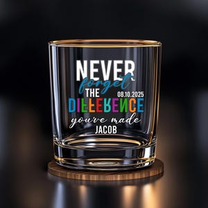 Personalized Retirement Whiskey Glass, Custom Never Forget The Difference You&#39;ve Made Wine Glass