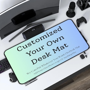 Alfombrilla de escritorio personalizada, alfombrilla para juegos con base antideslizante, diseño personalizado para gamers.
