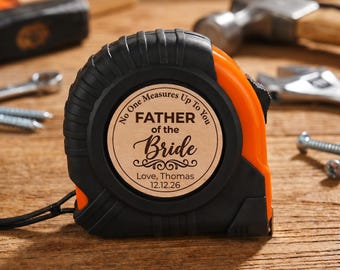 Custom Dad Wedding Gift Tape Measure from Bride or Groom